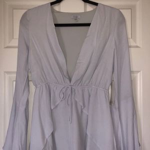 Tobi Light Blue Bell-Sleeve Romper